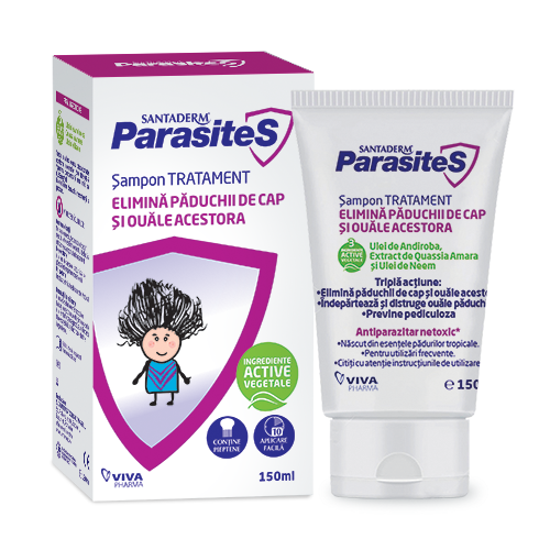 SANTADERM PARASITES - Sampon tratament paduchi (150 ml + Piepten Cadou) - VivaPharma